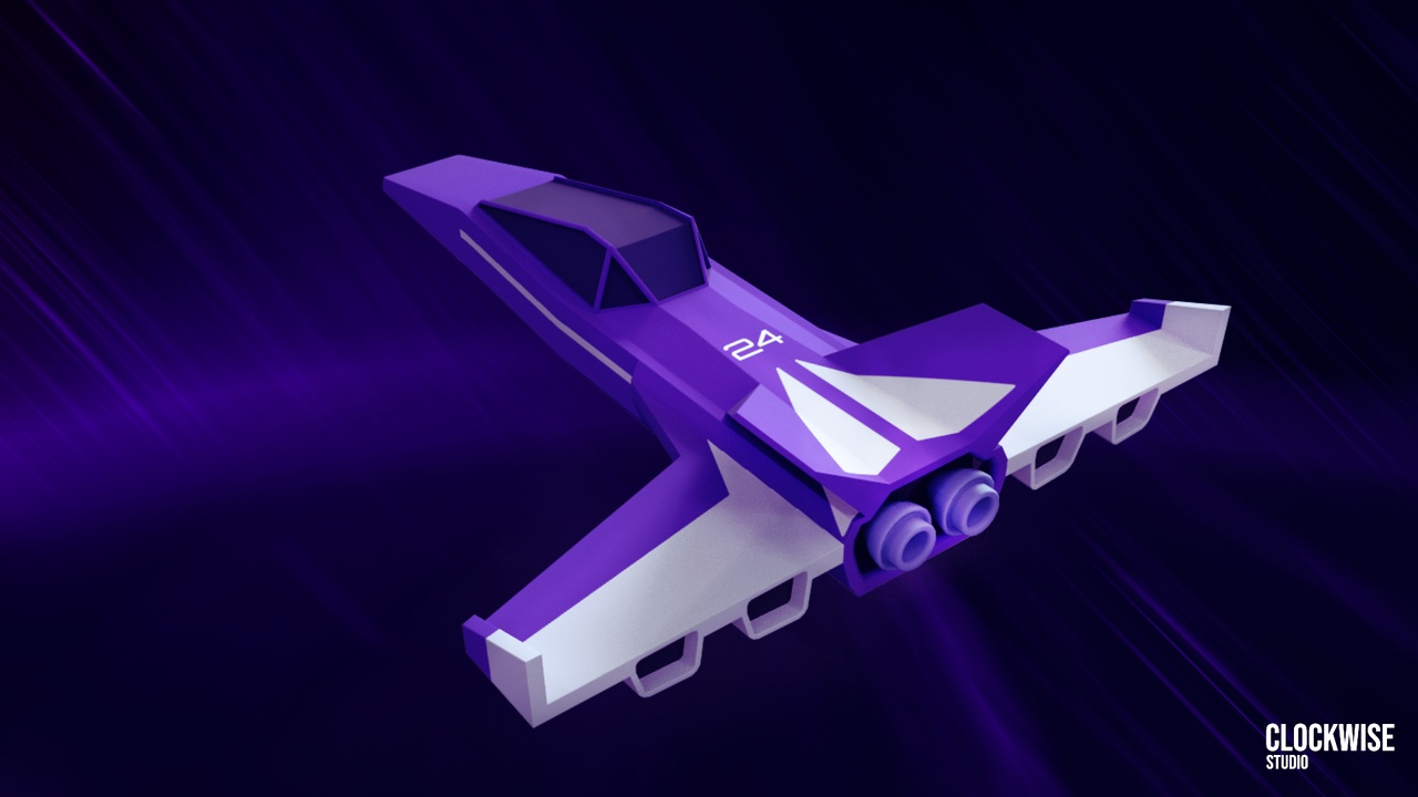 Void Runner — nave espacial low-poly